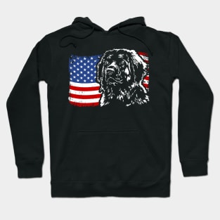 Leonberger Mom Dad American Flag patriotic dog Hoodie